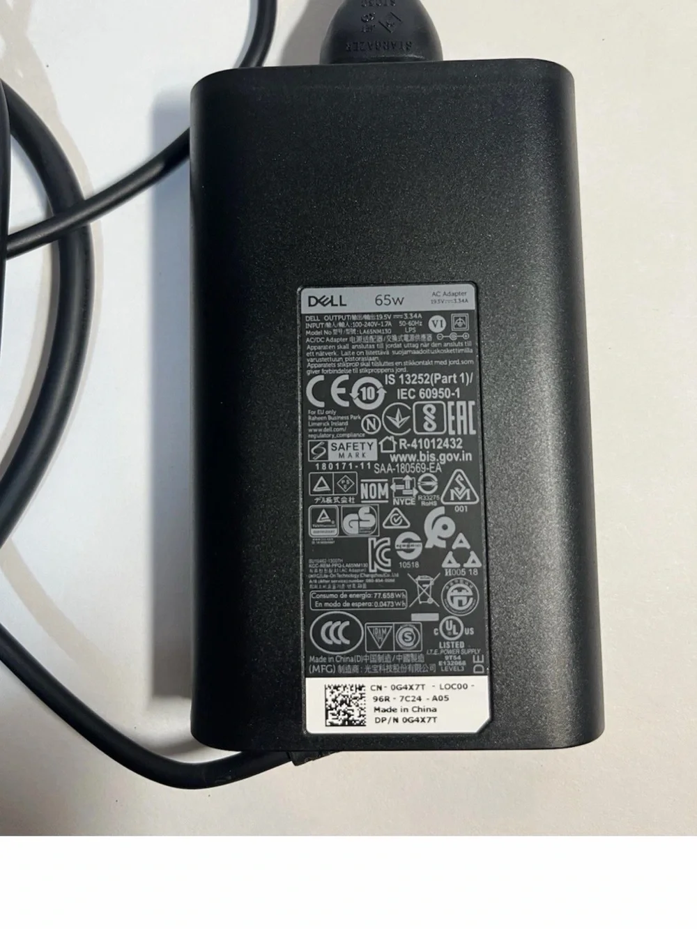 Dell LA65NM130 AC Power Adapter Charger 65W – Tested & Working